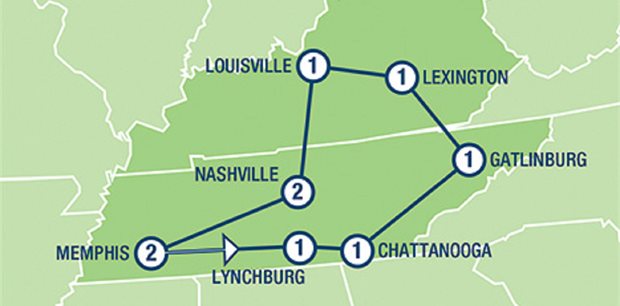 10 Day/9 Night Bluegrass & Bourbon Trail Self Drive 10 Day/9 Night Bluegrass & Bourbon Trail Self Drive